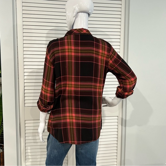 Sanctuary Oversized Plaid Pocket Boyfriend  Shirt - Picture 3 of 10